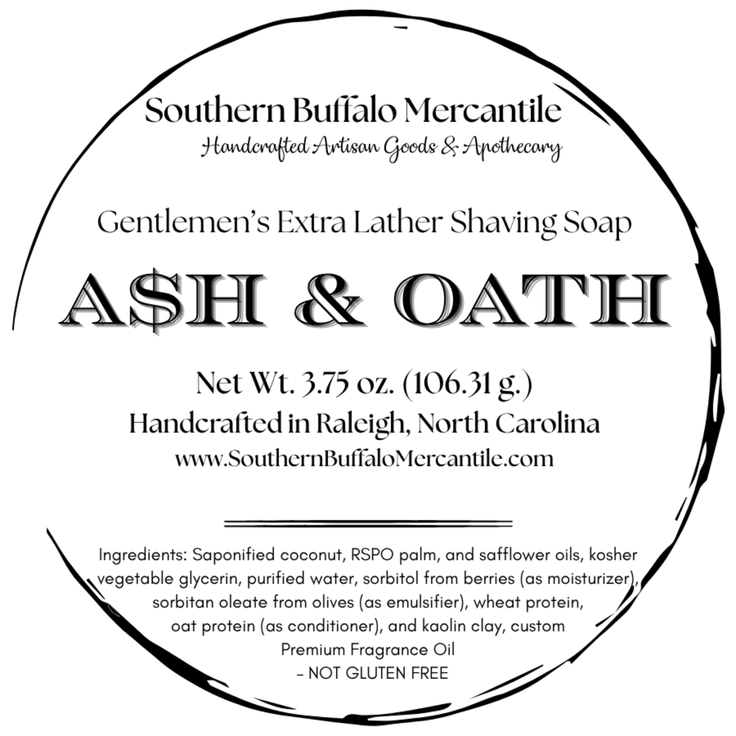 Ash & Oath I  Gentlemen's Extra Lather Shaving Soap