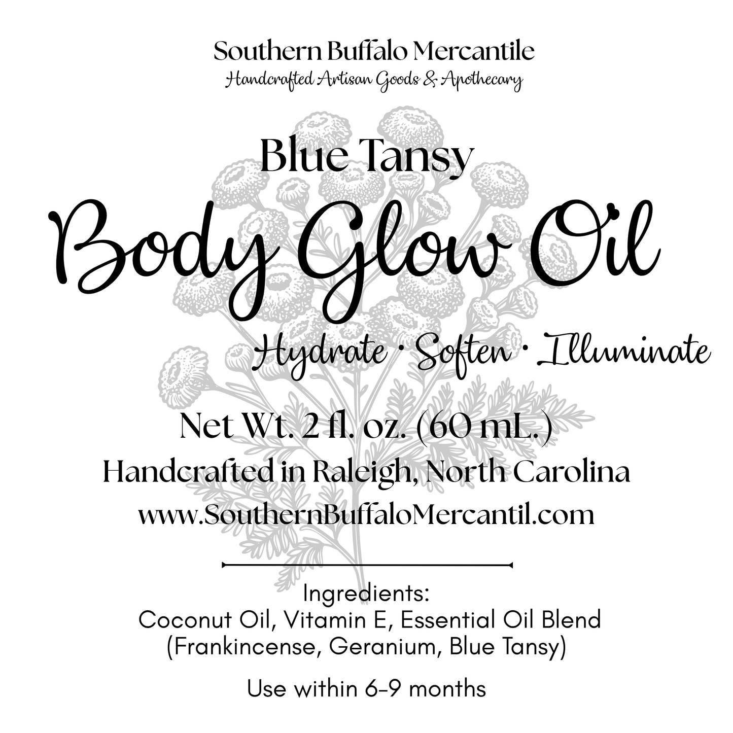 Blue Tansy Body Glow Oil | Hydrating Botanical Body Oil