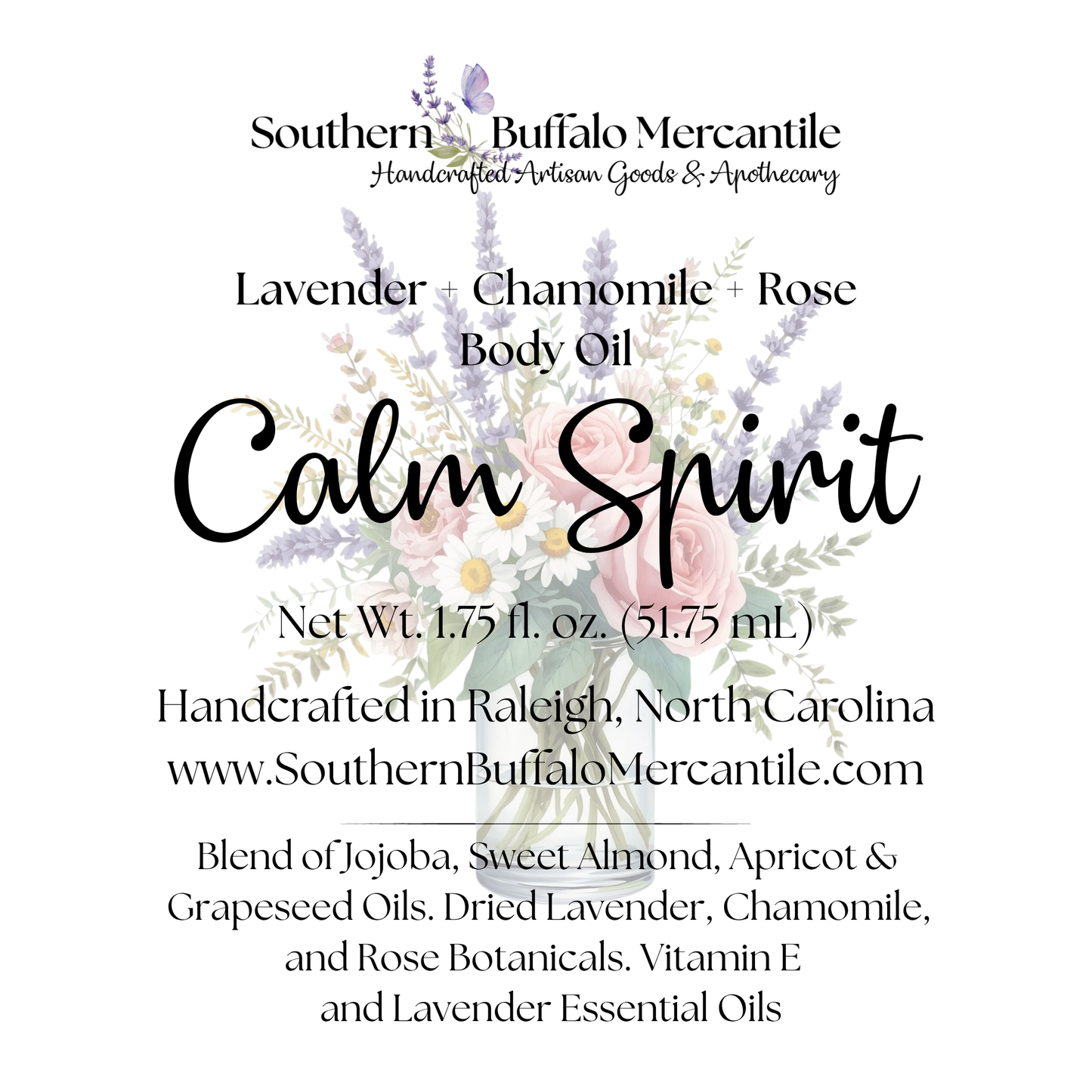 Calm Spirit Body Oil | Lavender Botanical Moisturizing Oil