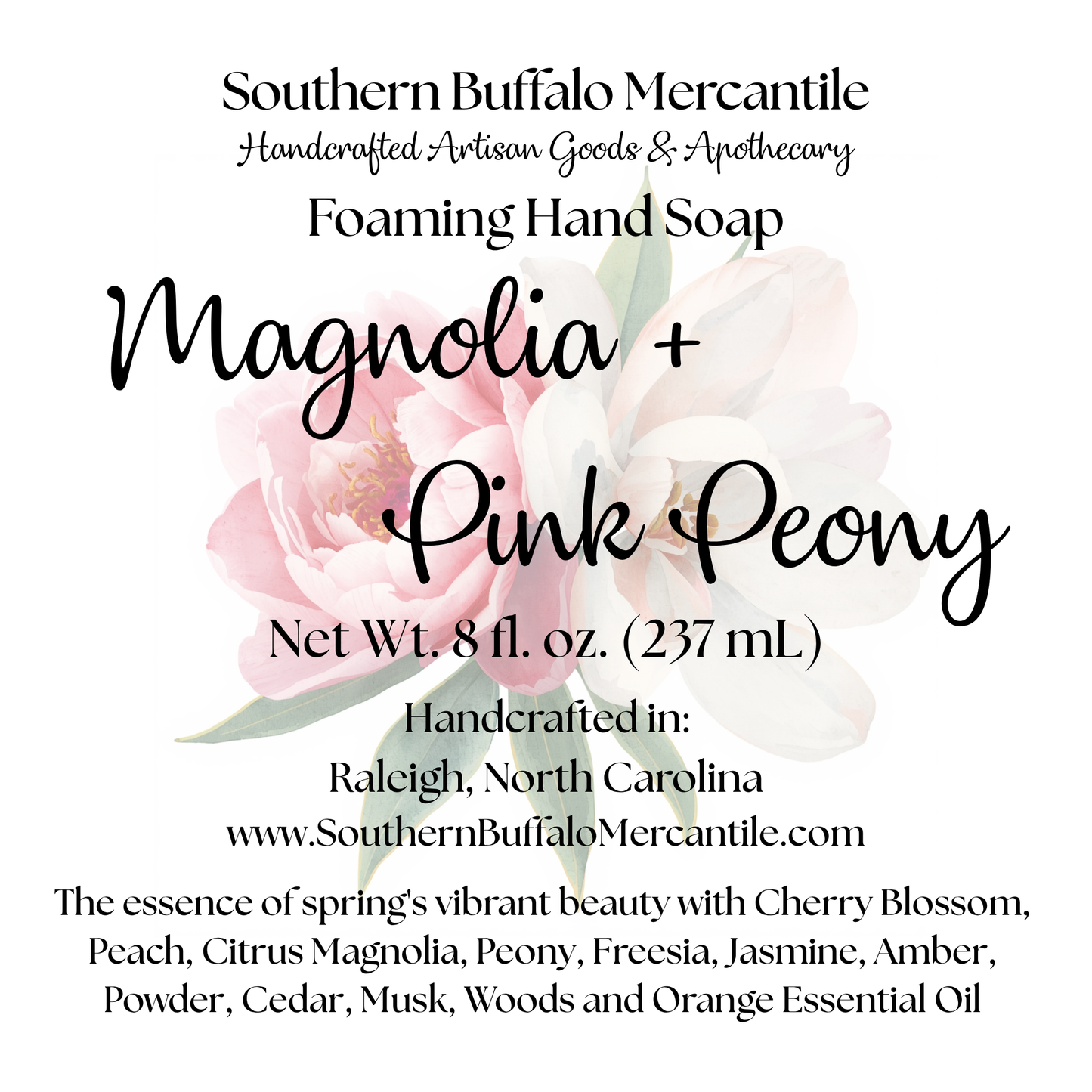 Magnolia & Pink Peony Foaming Hand Soap *Seasonal*