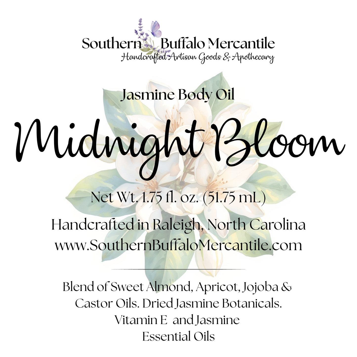 Midnight Bloom Body Oil | Jasmine Botanical Body Oil