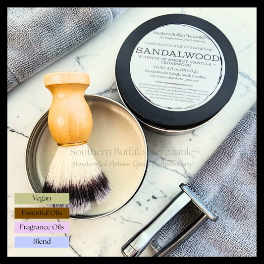 Sandalwood w/ Smokey Vanilla  I Gentlemen's Extra Lather Shaving Soap