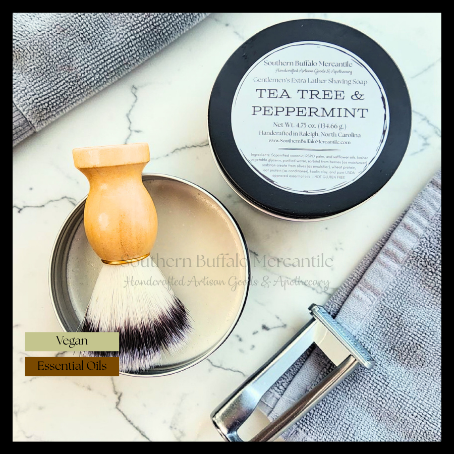 Tea Tree & Peppermint  I  Gentlemen's Extra Lather Shave Soap